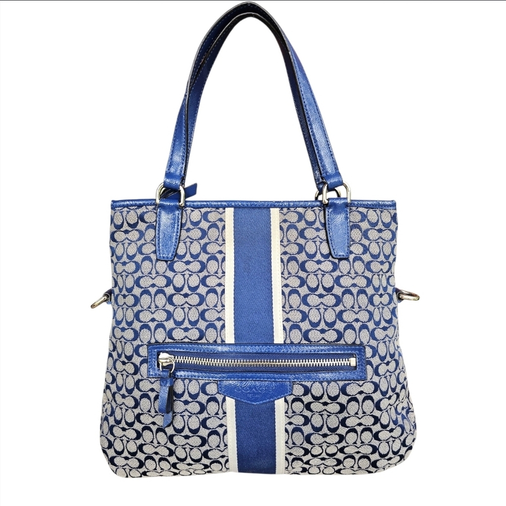 Coach Signature Stripe Foldover Crossbody F27024 - Picture 4 of 9